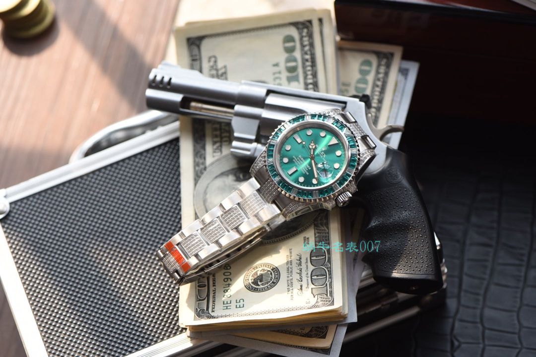 【LF Factory  top 复刻 Rolex 高仿手表】LF帝皇 copy customized 版镶钻 Submariner ❗ top 绿钻水鬼 / R363