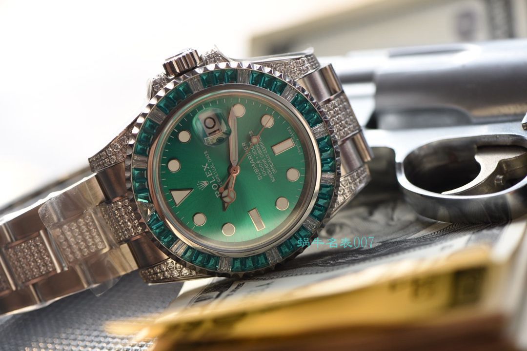 【LF Factory  top 复刻 Rolex 高仿手表】LF帝皇 copy customized 版镶钻 Submariner ❗ top 绿钻水鬼 / R363