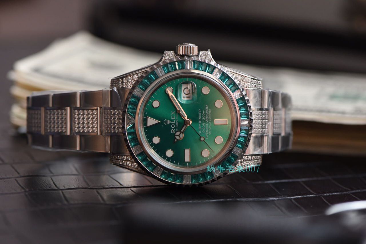 【LF Factory  top 复刻 Rolex 高仿手表】LF帝皇 copy customized 版镶钻 Submariner ❗ top 绿钻水鬼 / R363