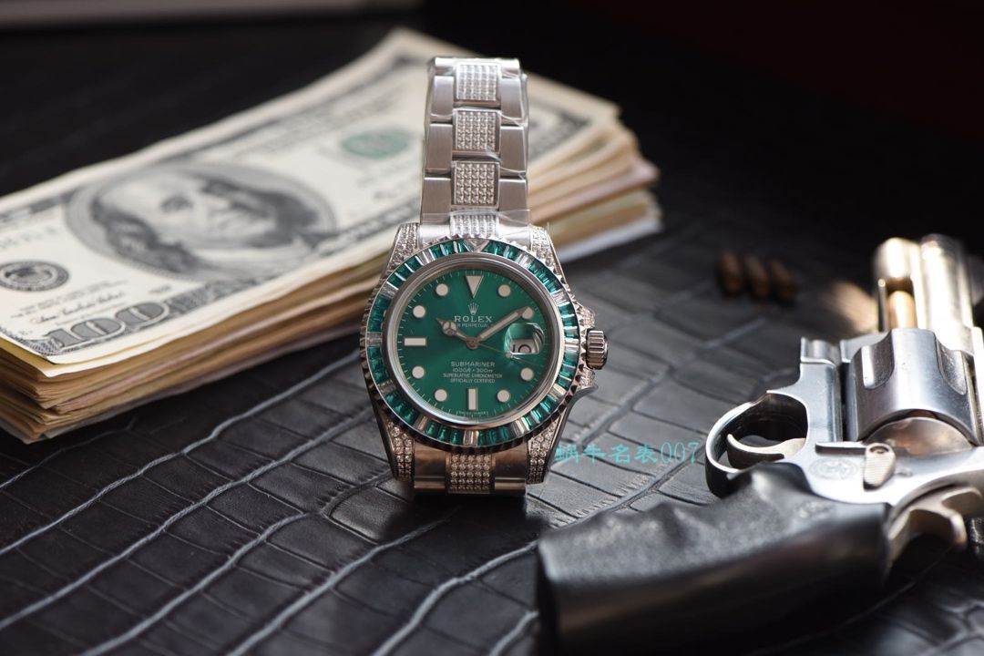 【LF Factory  top 复刻 Rolex 高仿手表】LF帝皇 copy customized 版镶钻 Submariner ❗ top 绿钻水鬼 / R363