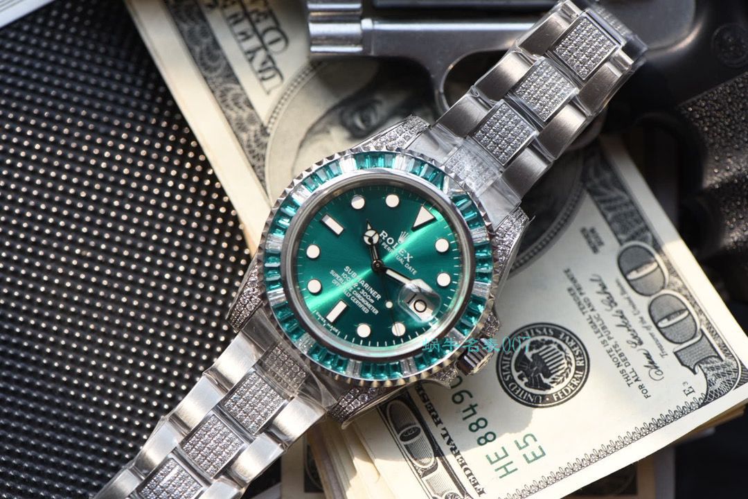 【LF Factory  top 复刻 Rolex 高仿手表】LF帝皇 copy customized 版镶钻 Submariner ❗ top 绿钻水鬼 / R363