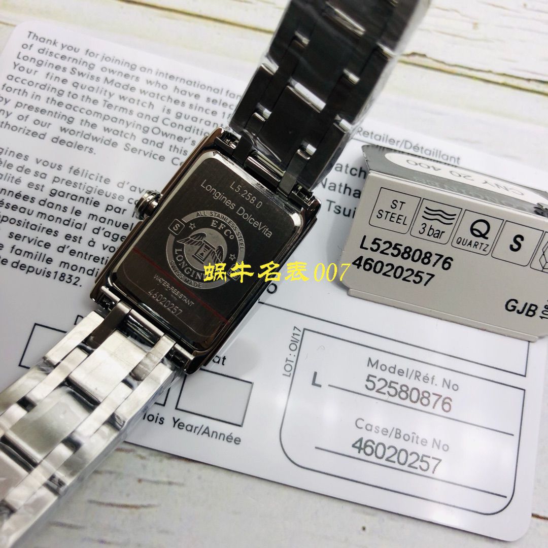【 Longines 渠道原单女士表】 Longines L5.258.0.71.6真钻系列黛绰维纳系列 wrist watch （Longines DolceVita） / L119