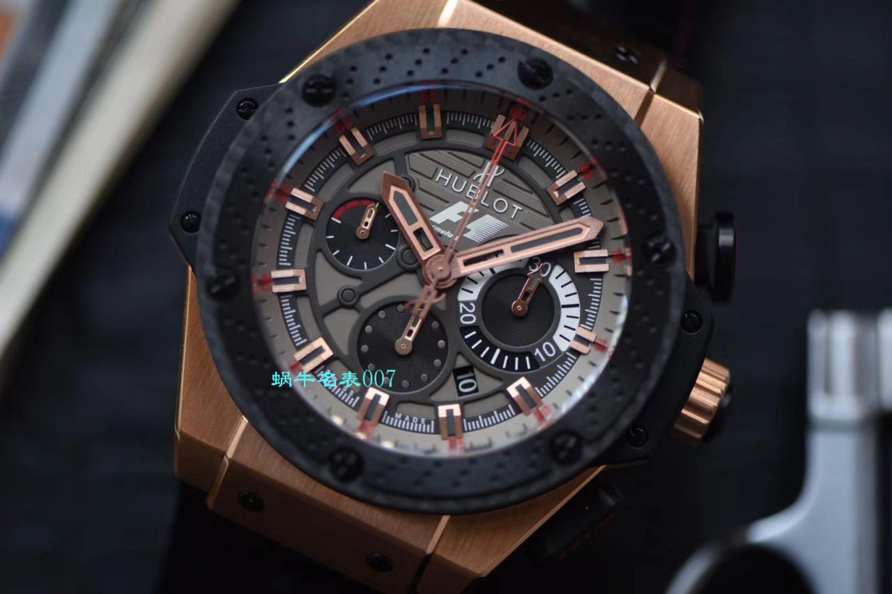 【HBBV6 Factory  top 复刻手表】 hublot 法拉利F1 玫瑰金703.OM.6912.HR.FMC12 Hublot Big Bang F1 King Power Great Britain Limited Edition / YB072