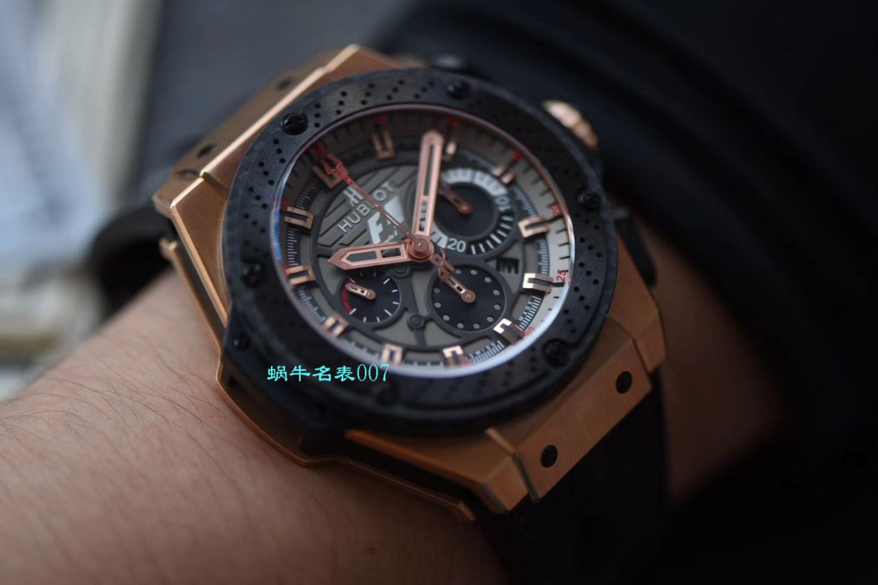 【HBBV6 Factory  top 复刻手表】 hublot 法拉利F1 玫瑰金703.OM.6912.HR.FMC12 Hublot Big Bang F1 King Power Great Britain Limited Edition / YB072