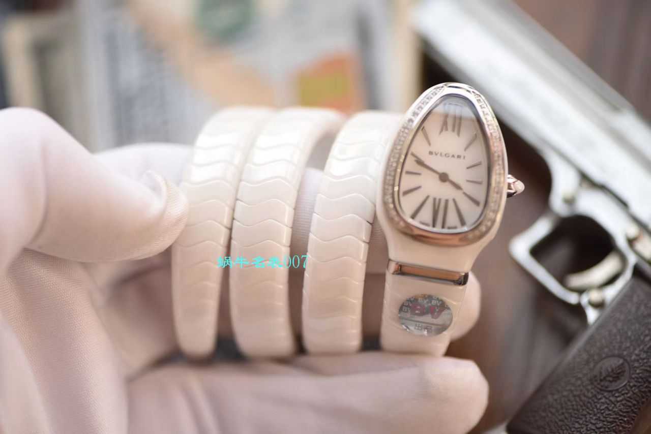 【BV Factory BVLGARI复刻蛇形女表】 BVLGARI SERPENTI系列102734，102613 SPC35WGDWCGD1.1T白色黑色 Composite  wrist watch  / BG029