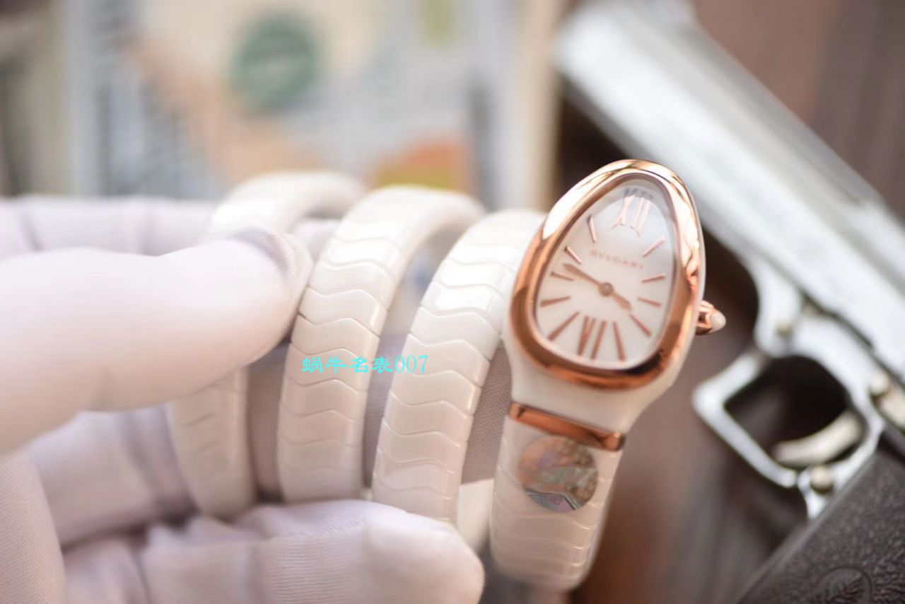 【BV Factory BVLGARI复刻蛇形女表】 BVLGARI SERPENTI系列102734，102613 SPC35WGDWCGD1.1T白色黑色 Composite  wrist watch  / BG029