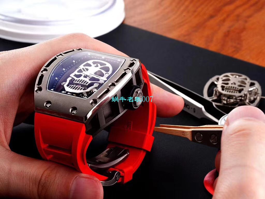 【 Video analysis EUR Factory  RICHARD MILLE 复刻高仿手表】Richard Mille至尊骷髅头鬼王RM052凤凰红配色 / RM052hong