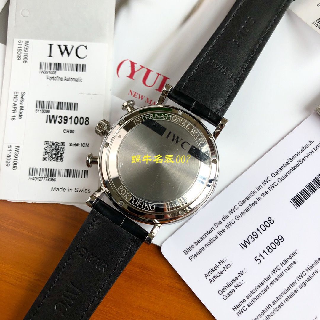 【 Video analysis 渠道原单】IWC IWC 表柏涛菲诺系列IW391008 wrist watch  / WG502