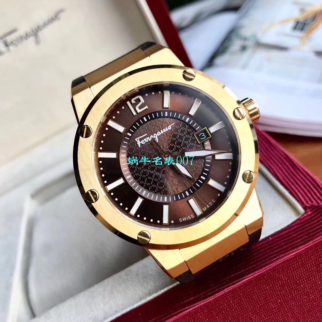 【渠道原单】菲拉格慕最新款计时石英男表这款类似AP的 watchcase 设计 / FEL013