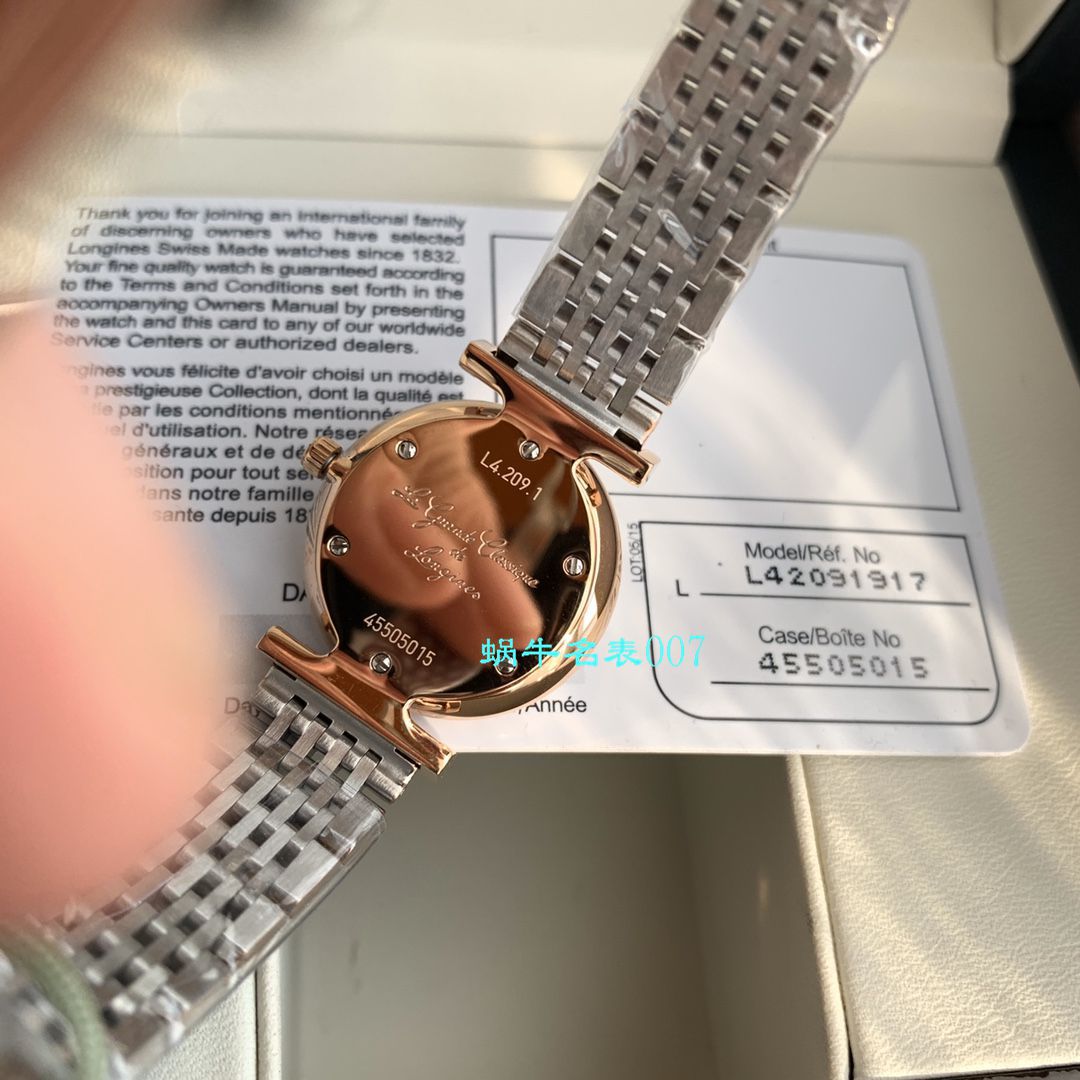【渠道原单】 Longines 优雅系列L4.209.1.92.7 wrist watch  / L101
