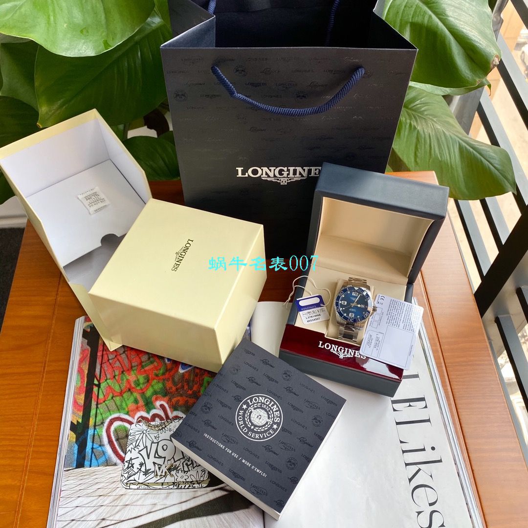 【渠道原单】 Longines 康卡斯潜水系列L3.742.4.96.6 wrist watch  / L117
