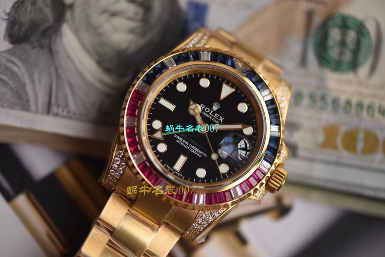 【LF Factory Rolex top 复刻高仿手表】 Rolex  GMT MASTER II系列镶钻116758 SAru-78208,116759 SAru-78209 wrist watch  / R389