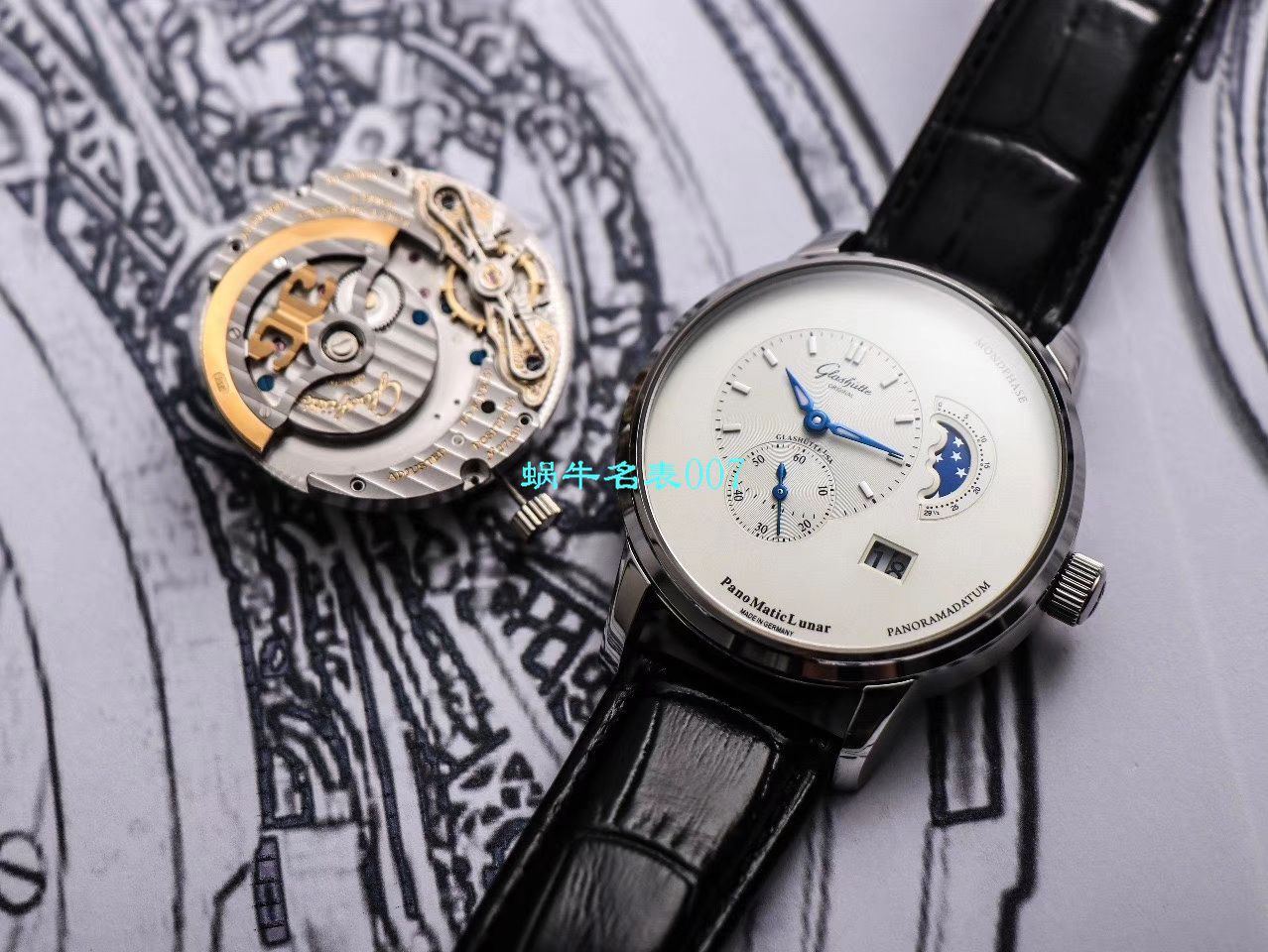 【TZ Factory Glashütte Original复刻高仿表】glashuette original原创偏心系列1-90-02-42-32-05 wrist watch  / GLA053
