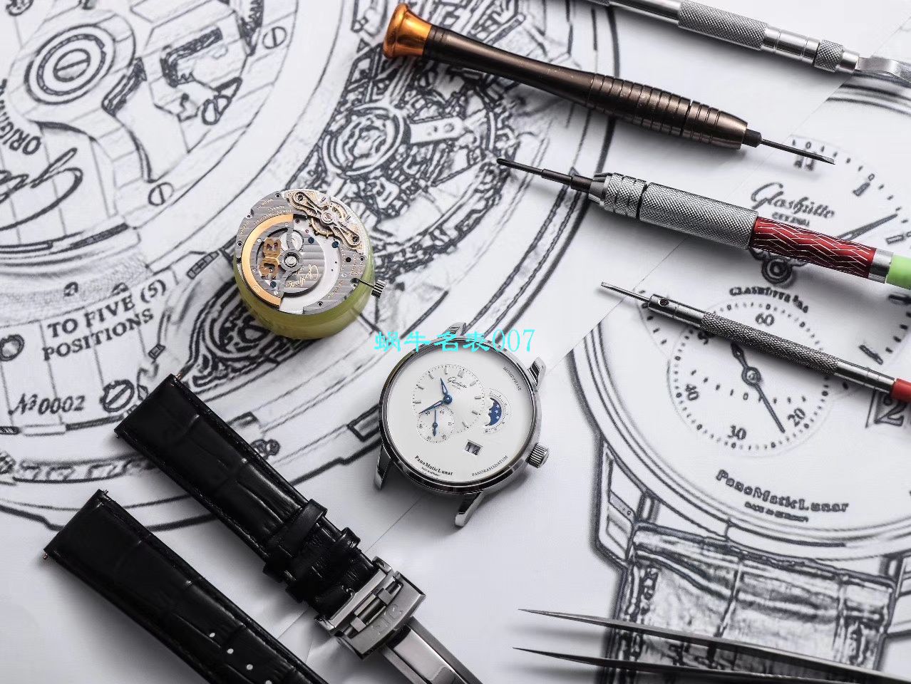 【TZ Factory Glashütte Original复刻高仿表】glashuette original原创偏心系列1-90-02-42-32-05 wrist watch  / GLA053