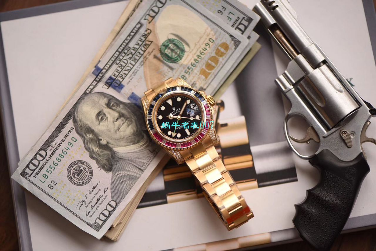 【LF Factory 一比一超A高仿手表】 Rolex  GMT MASTER II彩虹钻系列116758 SAru-78208 wrist watch  / R393