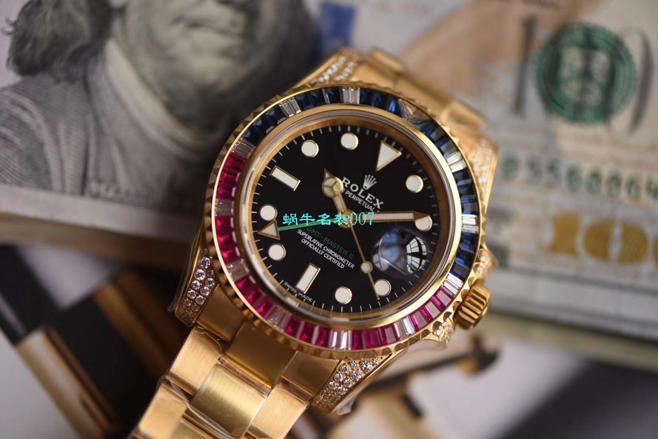 【LF Factory 一比一超A高仿手表】 Rolex  GMT MASTER II彩虹钻系列116758 SAru-78208 wrist watch  / R393