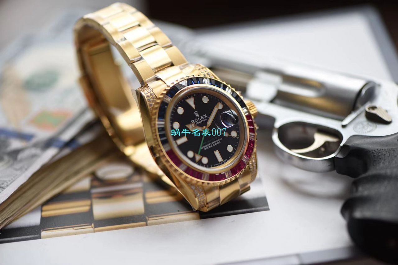 【LF Factory 一比一超A高仿手表】 Rolex  GMT MASTER II彩虹钻系列116758 SAru-78208 wrist watch  / R393