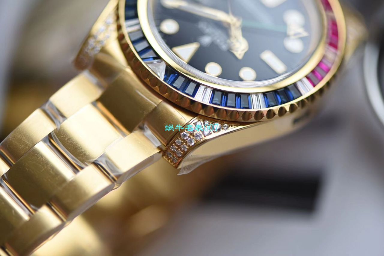 【LF Factory 一比一超A高仿手表】 Rolex  GMT MASTER II彩虹钻系列116758 SAru-78208 wrist watch  / R393