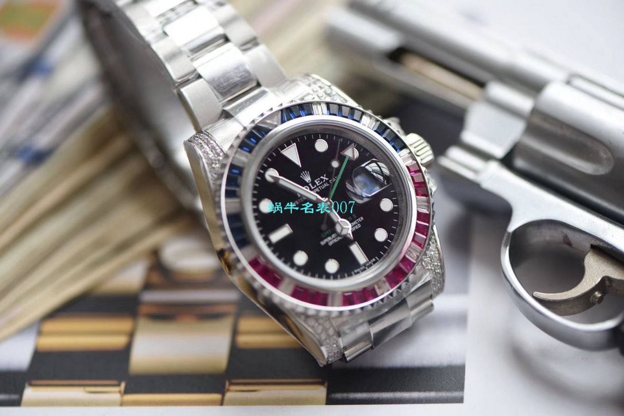【LF Factory Rolex复刻高仿表土豪版彩虹钻】 Rolex  GMT MASTER II系列116759 SAru-78209 wrist watch  / R396