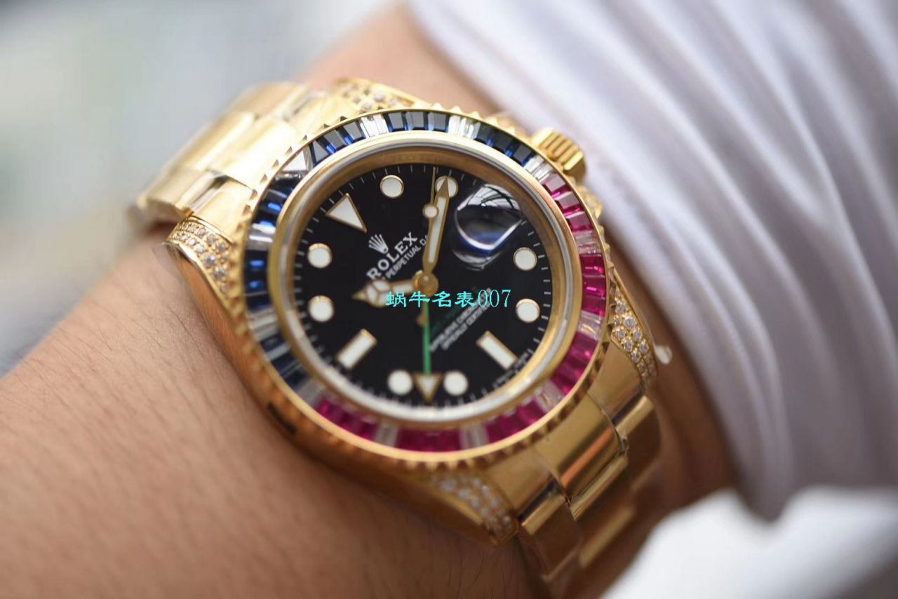 【LF Factory 一比一超A高仿手表】 Rolex  GMT MASTER II彩虹钻系列116758 SAru-78208 wrist watch  / R393
