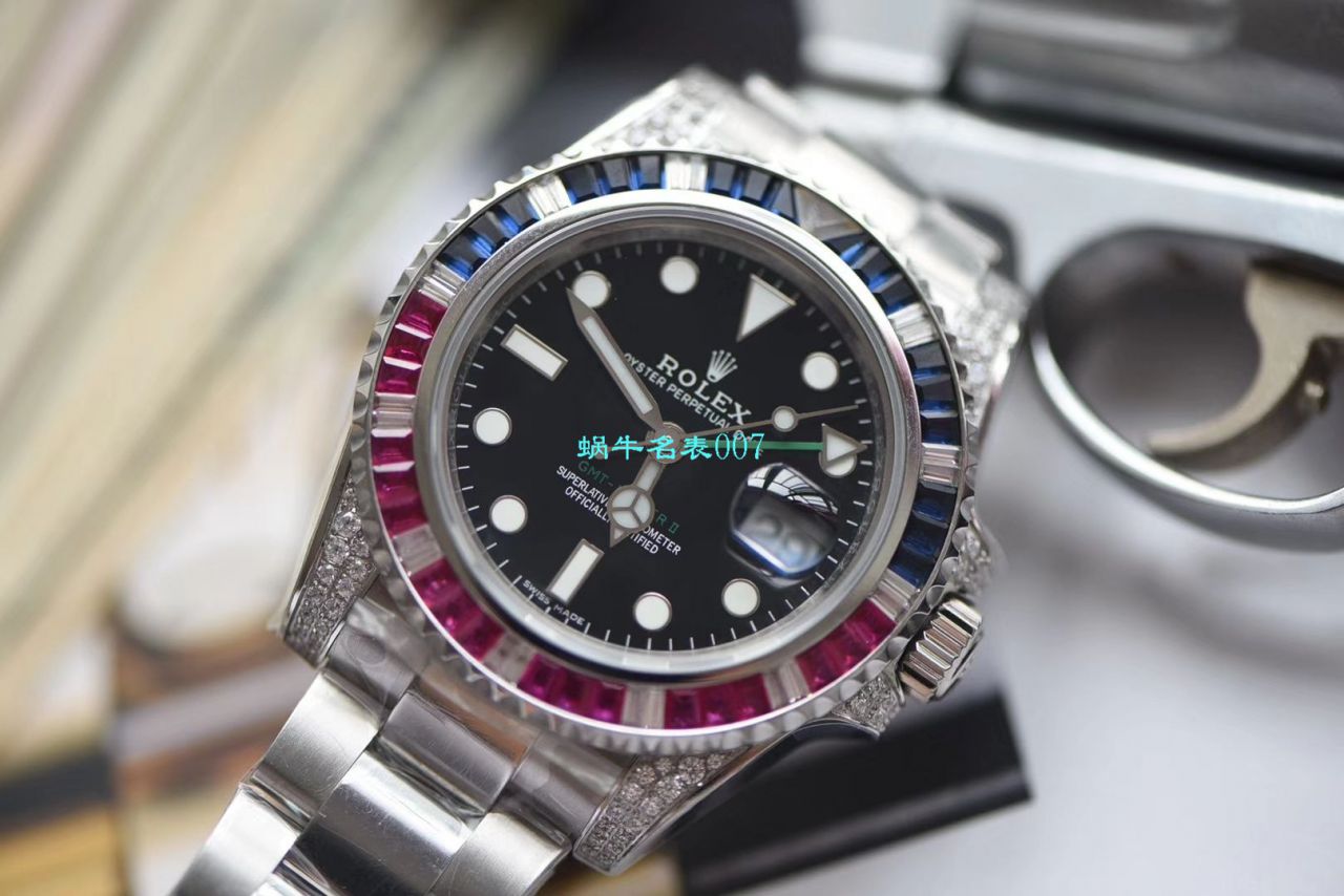 【LF Factory Rolex复刻高仿表土豪版彩虹钻】 Rolex  GMT MASTER II系列116759 SAru-78209 wrist watch  / R396