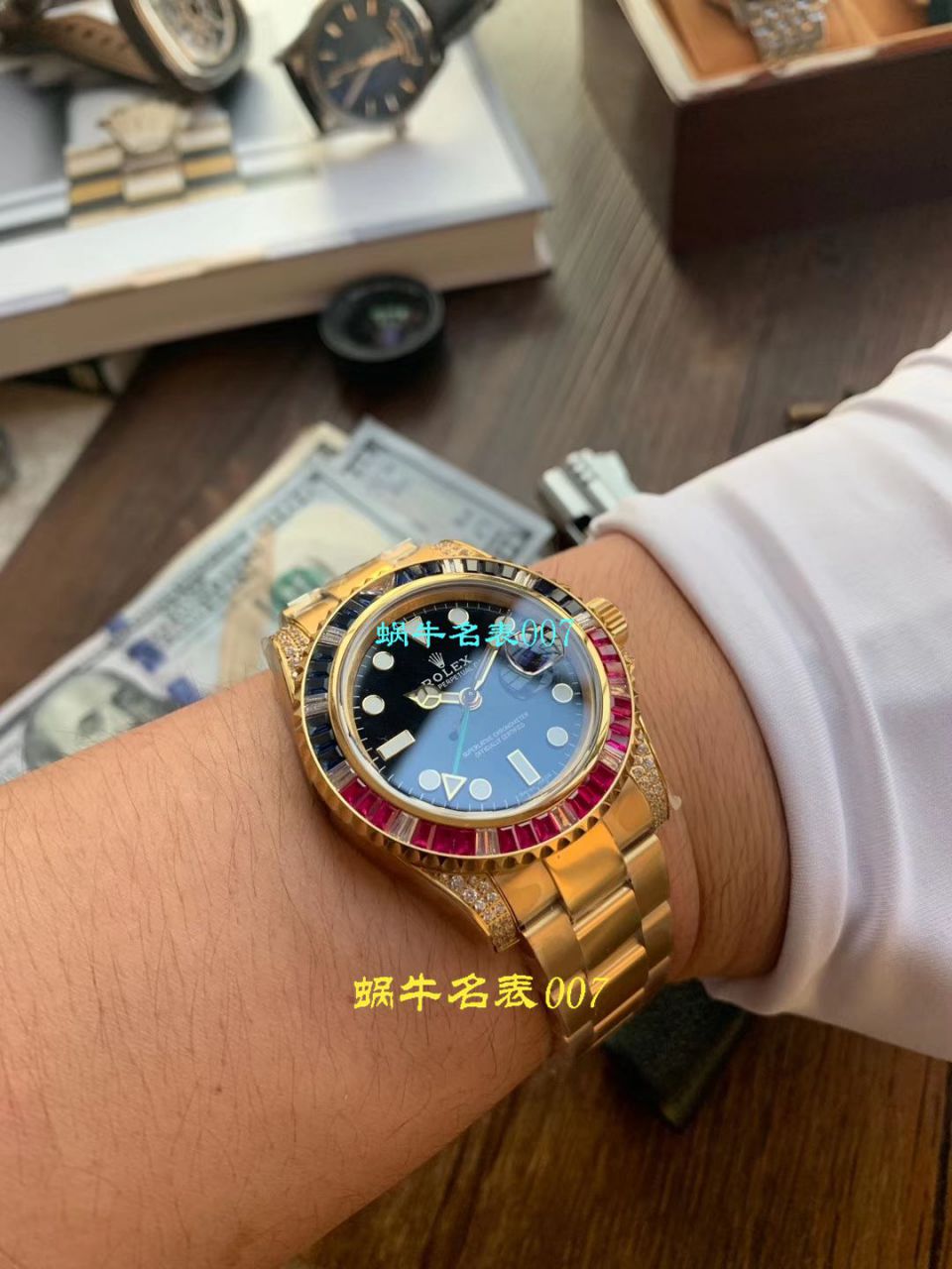 【LF Factory 一比一超A高仿手表】 Rolex  GMT MASTER II彩虹钻系列116758 SAru-78208 wrist watch  / R393