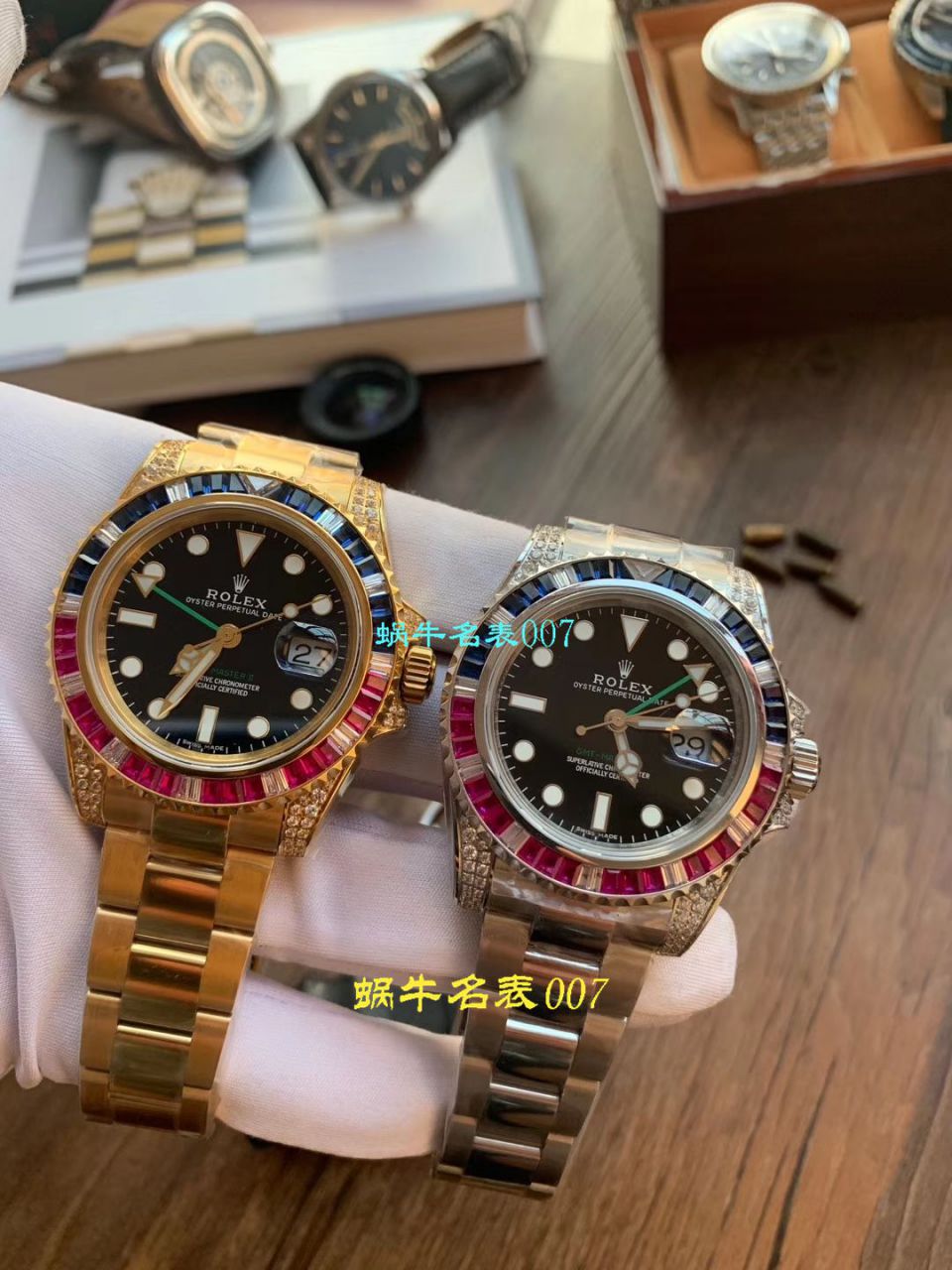 【LF Factory 一比一超A高仿手表】 Rolex  GMT MASTER II彩虹钻系列116758 SAru-78208 wrist watch  / R393