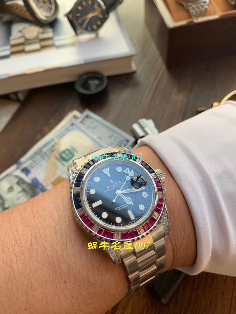【LF Factory Rolex复刻高仿表土豪版彩虹钻】 Rolex  GMT MASTER II系列116759 SAru-78209 wrist watch  / R396