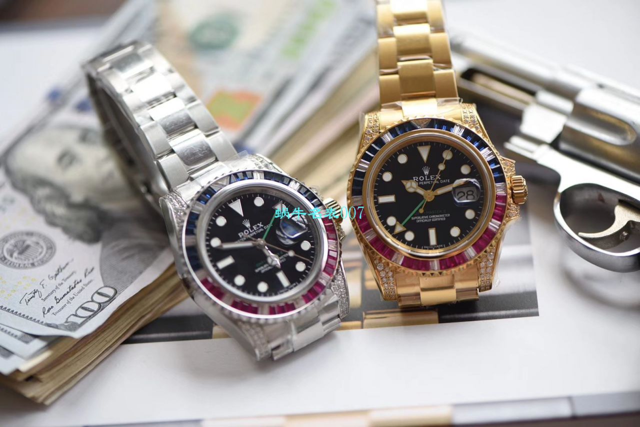【LF Factory 一比一超A高仿手表】 Rolex  GMT MASTER II彩虹钻系列116758 SAru-78208 wrist watch  / R393