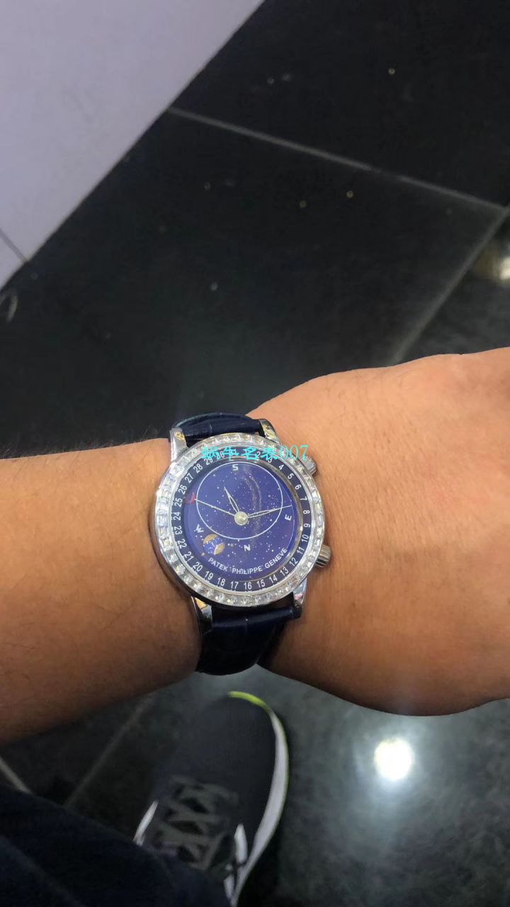 【台湾 Factory 璀璨星空复刻高仿表】 PATEK PHILIPPE 超级复杂功能计时系列6104G-001 wrist watch  / BD233