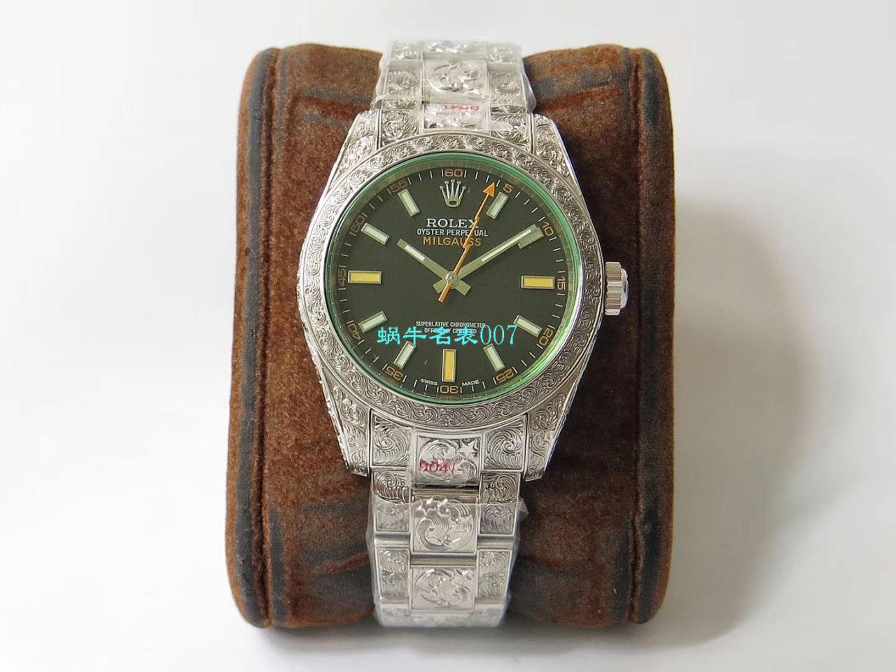 DJ创新之作，以 Rolex Milgauss为雏形配合业内最顶尖的篆刻手艺，ROLEX Milgauss雕花纹身 wrist watch  / R501