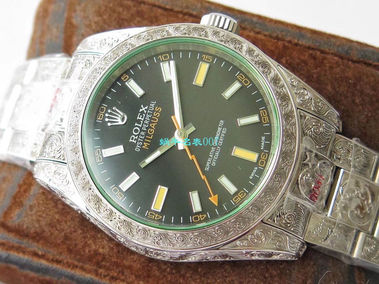 DJ创新之作，以 Rolex Milgauss为雏形配合业内最顶尖的篆刻手艺，ROLEX Milgauss雕花纹身 wrist watch  / R501