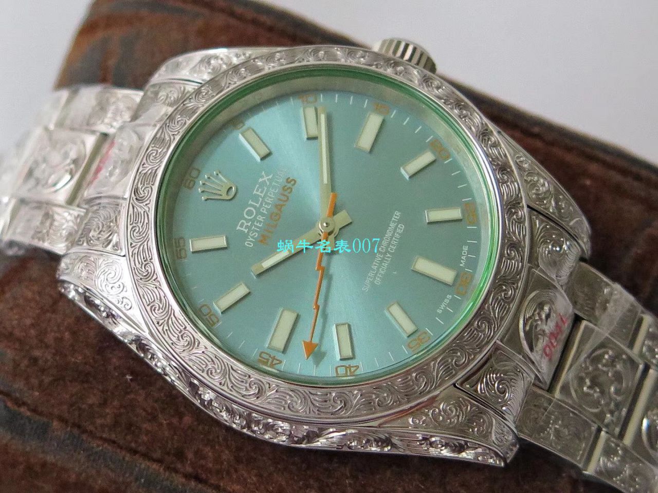 DJ创新之作，以 Rolex Milgauss为雏形配合业内最顶尖的篆刻手艺，ROLEX Milgauss雕花纹身 wrist watch  / R501