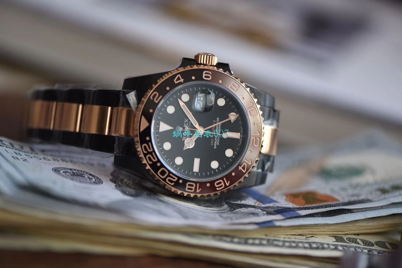 【LF Factory 一比一超A高仿手表】Batman特别全黑版 Rolex  GMT MASTER GMT沙士圈Rolex GMT-Master II M126711chnr-0002 / R503