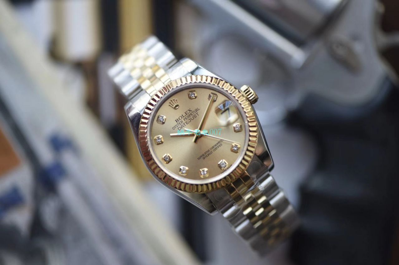 【台湾 Factory 复刻高仿ROLEX女表】 Rolex 女装  Datejust 31毫米系列178273香槟盘 wrist watch  / R510
