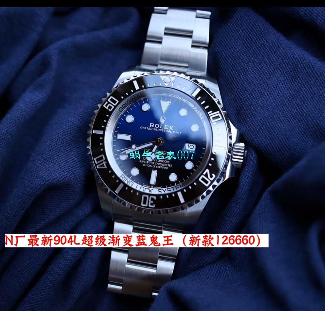 【 Video analysis 超级神器】N Factory 复刻最新904L复刻高仿超级渐变蓝鬼王～ Rolex m126660-0002手表 / R500