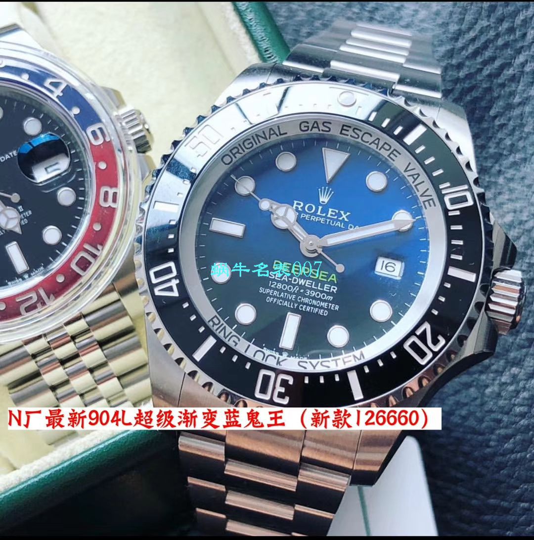 【 Video analysis 超级神器】N Factory 复刻最新904L复刻高仿超级渐变蓝鬼王～ Rolex m126660-0002手表 / R500