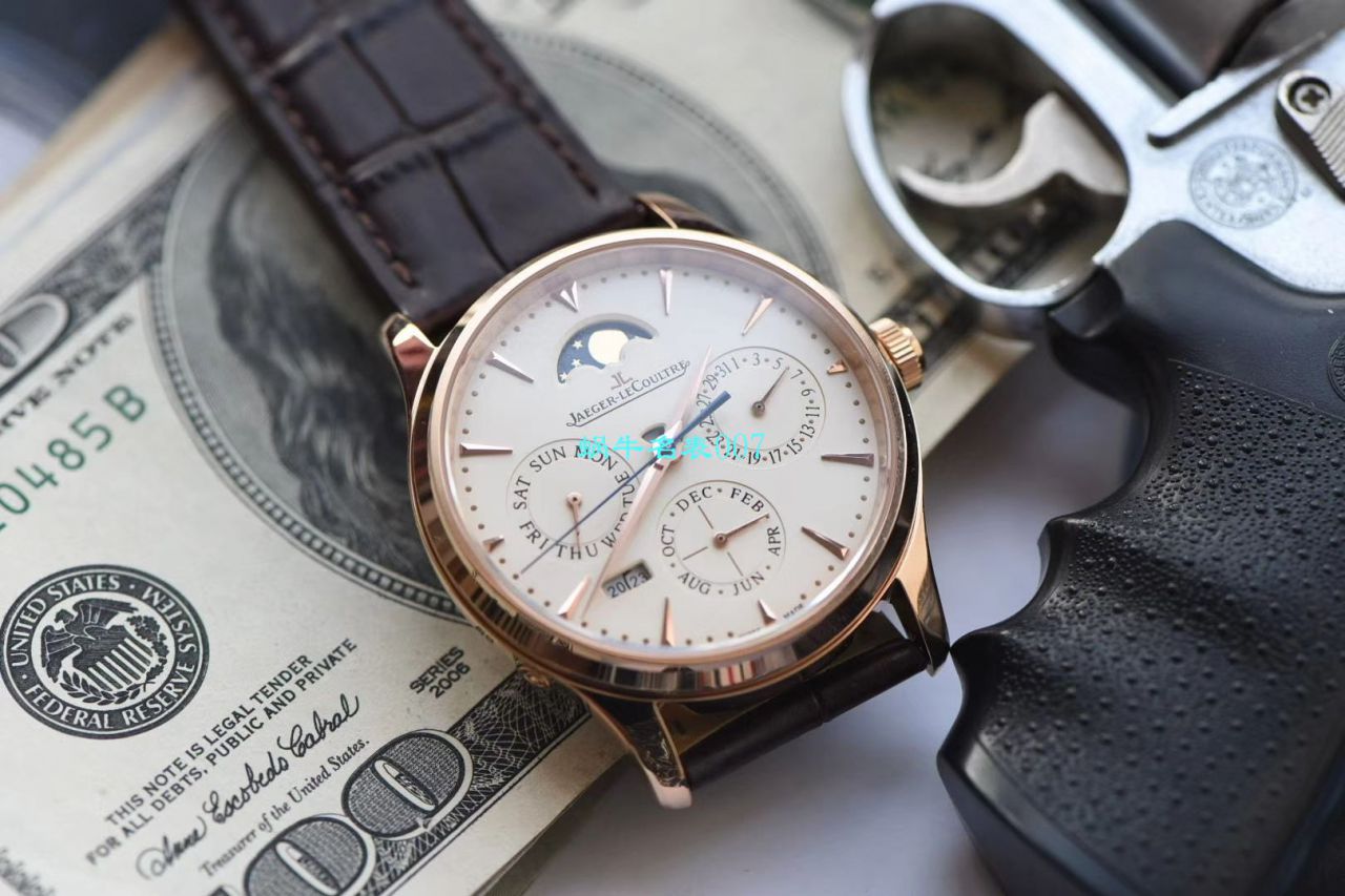 V9 Factory  Jaeger-LeCoultre 大师万年历复刻高仿手表自动机械表型号：白面130842J，黑面1308470，金面1302520，灰面130354J / JJ166