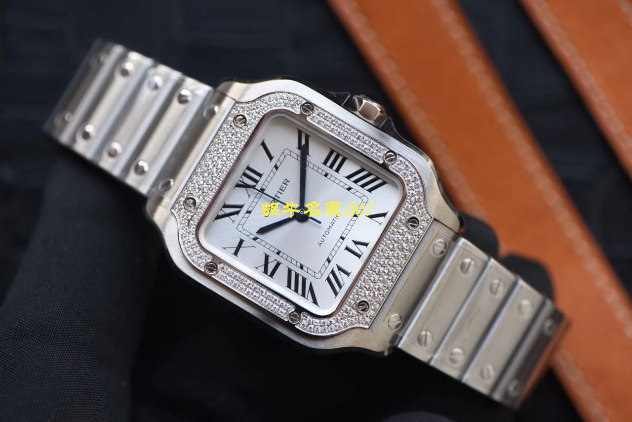 HBBV6 Factory 新款一比一复刻高仿 Cartier   Santos 女装表圈镶WJSA0010,WJSA0007中号女表 / K237