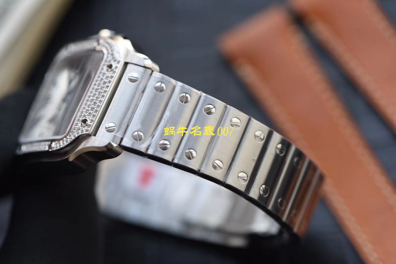 HBBV6 Factory 新款一比一复刻高仿 Cartier   Santos 女装表圈镶WJSA0010,WJSA0007中号女表 / K237