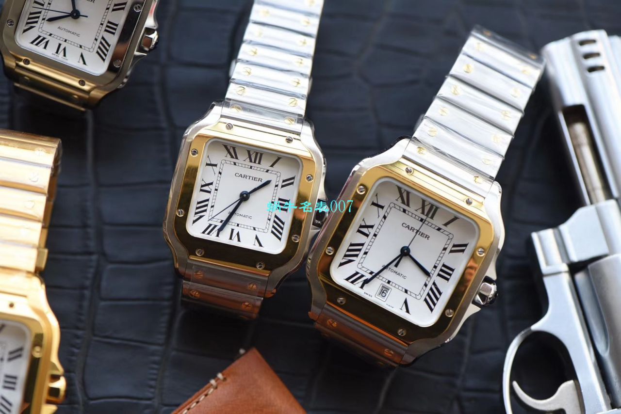 HBBV6 Factory 新款一比一复刻高仿 Cartier   Santos 女装表圈镶WJSA0010,WJSA0007中号女表 / K237