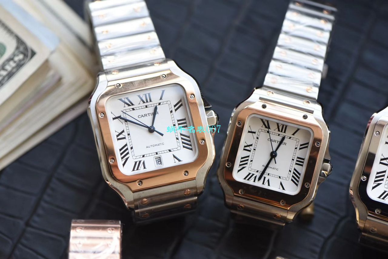 HBBV6 Factory 新款一比一复刻高仿 Cartier   Santos 女装表圈镶WJSA0010,WJSA0007中号女表 / K237