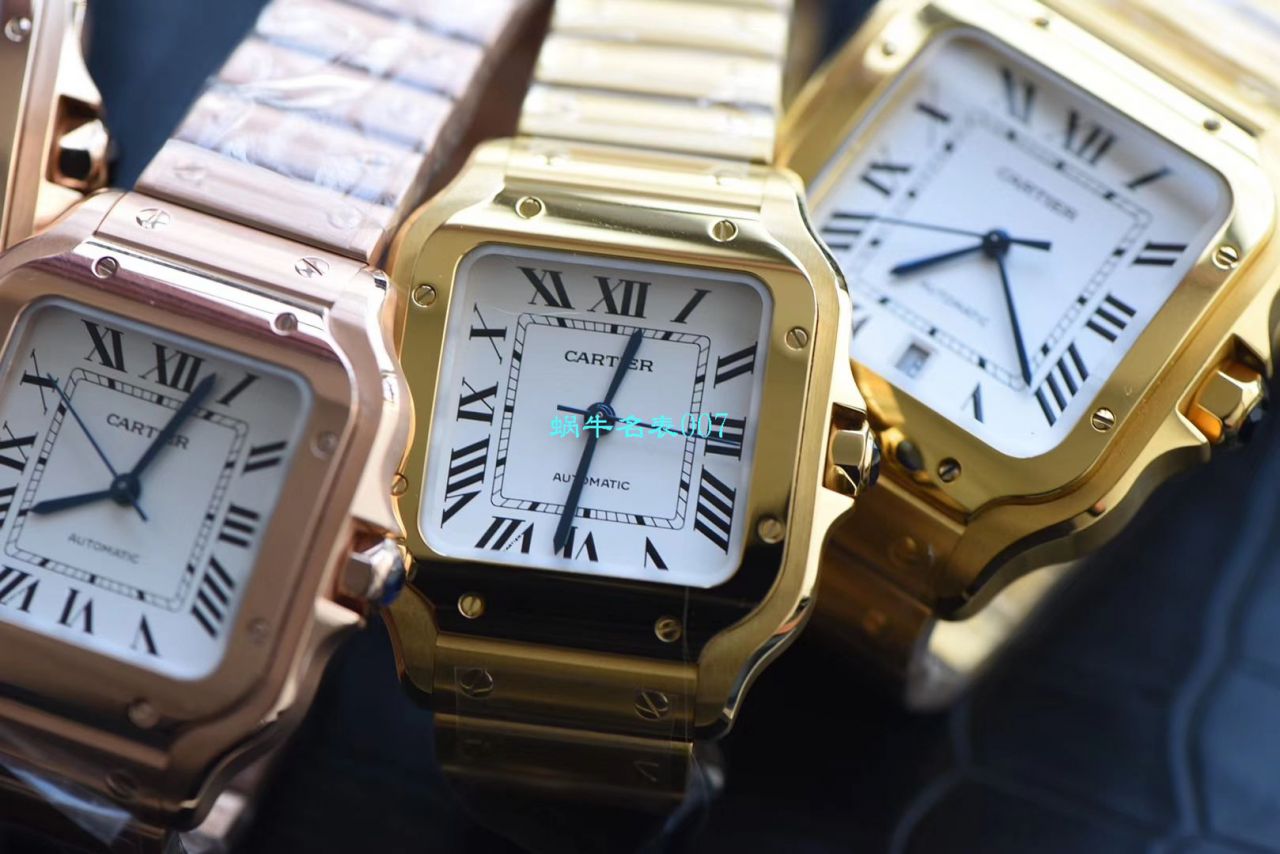 HBBV6 Factory 新款一比一复刻高仿 Cartier   Santos 女装表圈镶WJSA0010,WJSA0007中号女表 / K237
