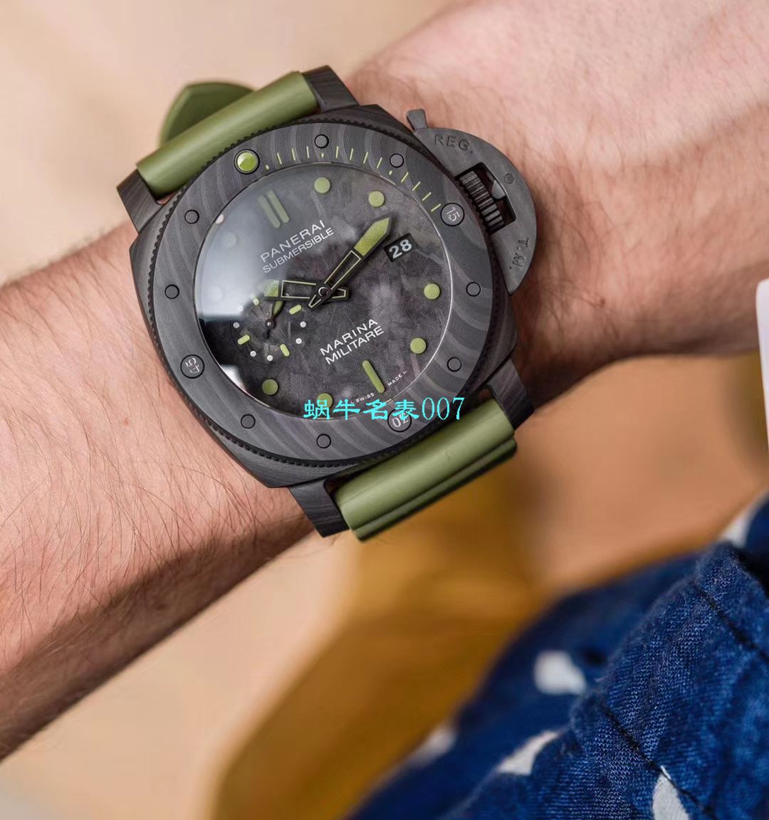 【VS Factory 新品军绿色英雄情结复刻手表】Panerai 高仿SUBMERSIBLE 潜行系列PAM00961 wrist watch  / VSPAM961