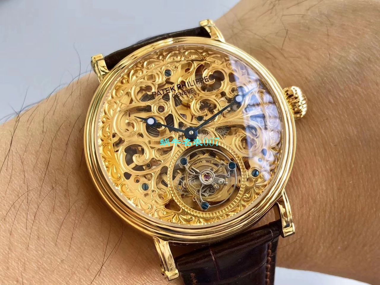 【小贵】少量来货，新品上市❗最新款 私人专属 copy customized  PATEK PHILIPPE 镂空 Tourbillon 手表 / BD256