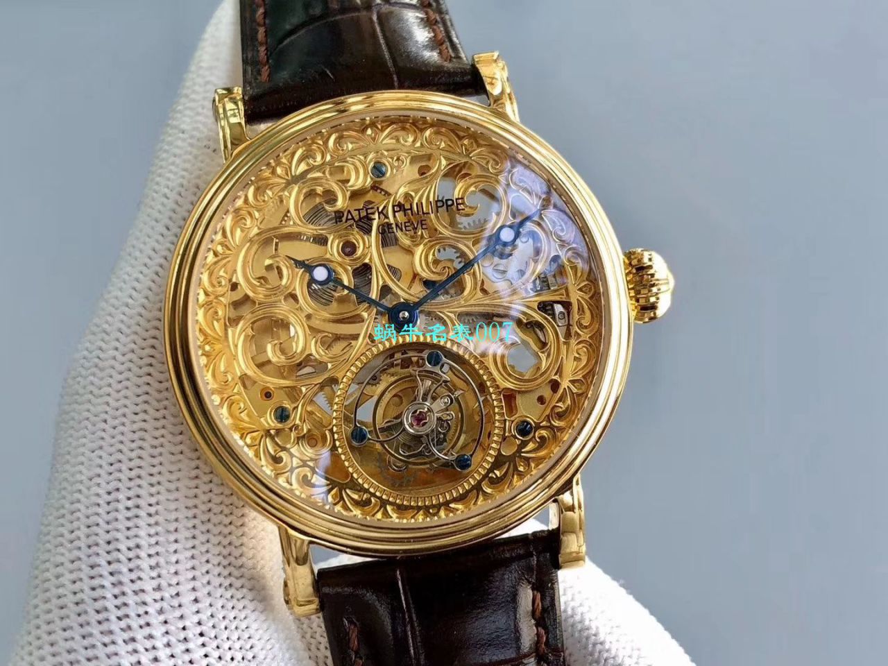 【小贵】少量来货，新品上市❗最新款 私人专属 copy customized  PATEK PHILIPPE 镂空 Tourbillon 手表 / BD256