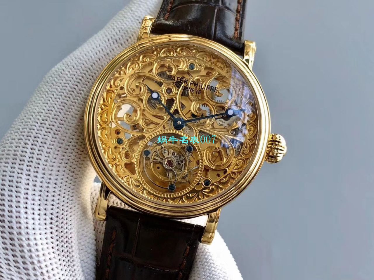 【小贵】少量来货，新品上市❗最新款 私人专属 copy customized  PATEK PHILIPPE 镂空 Tourbillon 手表 / BD256