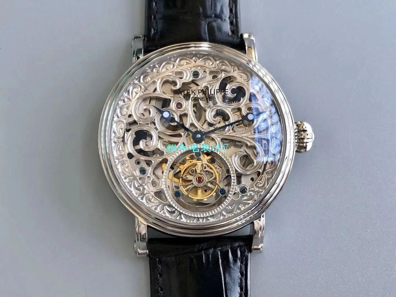 【小贵】少量来货，新品上市❗最新款 私人专属 copy customized  PATEK PHILIPPE 镂空 Tourbillon 手表 / BD256