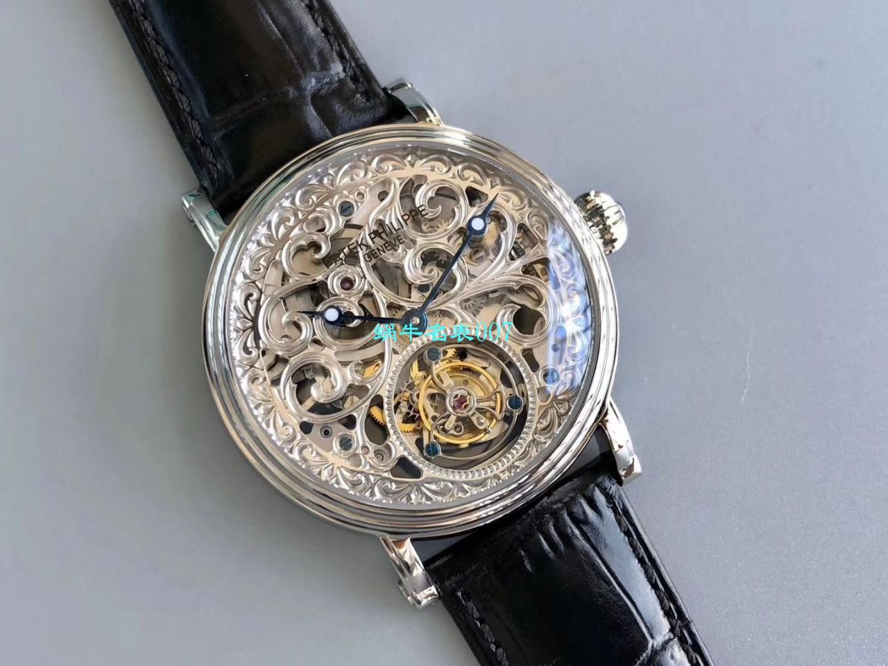 【小贵】少量来货，新品上市❗最新款 私人专属 copy customized  PATEK PHILIPPE 镂空 Tourbillon 手表 / BD256