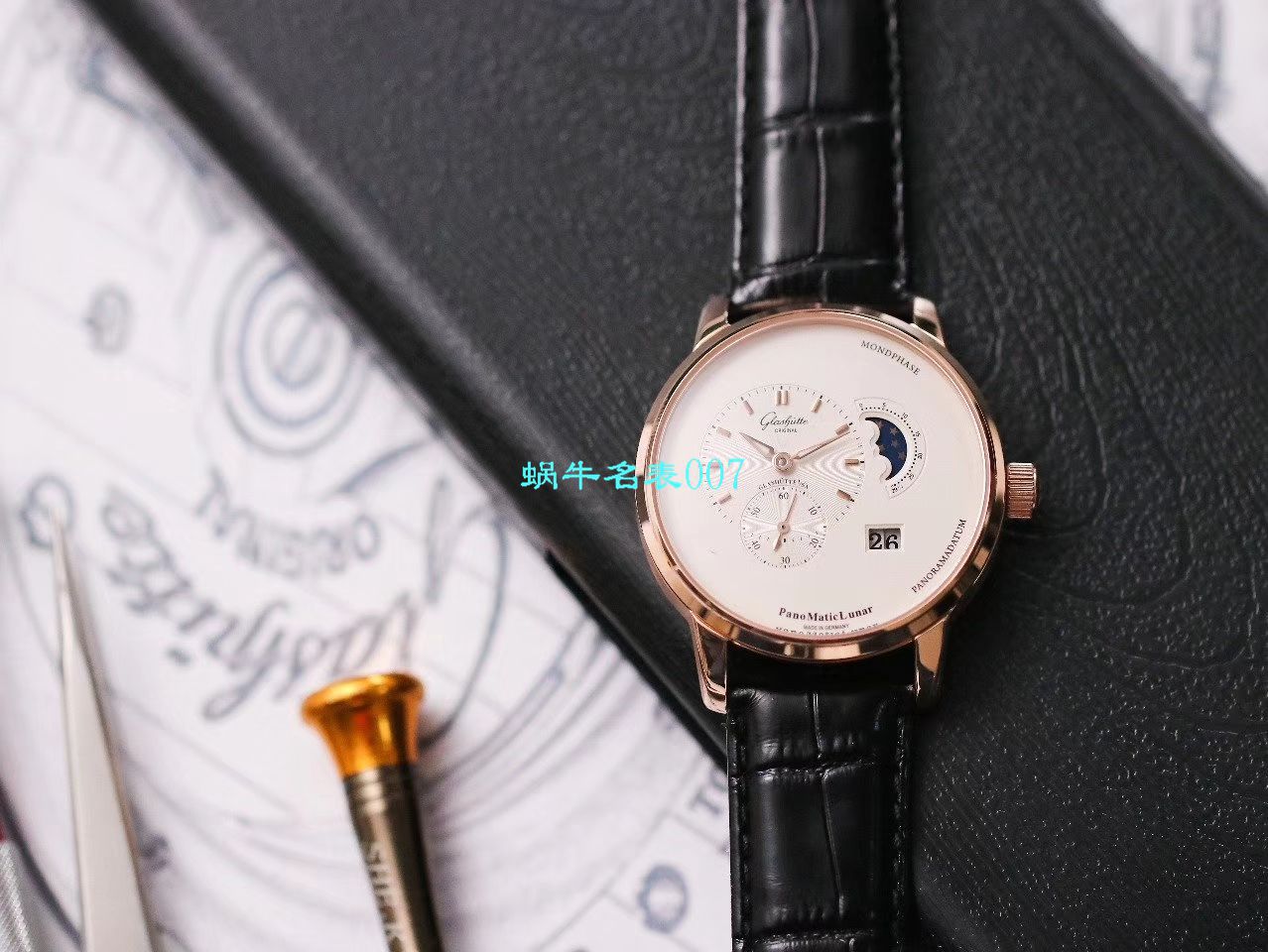 【TZ Factory 官网超A高仿手表】glashuette original原创 PANO MATIC LUNAR偏心系列1-90-02-45-35-04 wrist watch  / GLA056
